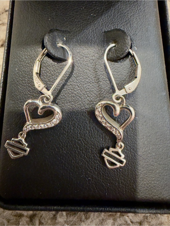 Harley-Davidson Jewelry - Harley-Davidson Embellished Crystal Rebel Heart Earrings